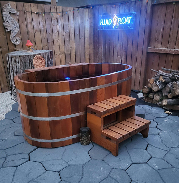 Baignoire de trempage en cèdre japonais Fluid Float