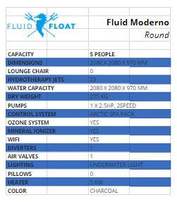 Fluid Moderno Acrylic Spa - Fluid Float & Sauna 